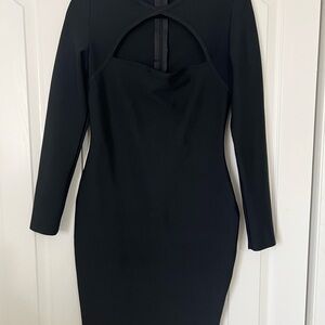 Chic Long Sleeve Black Dress